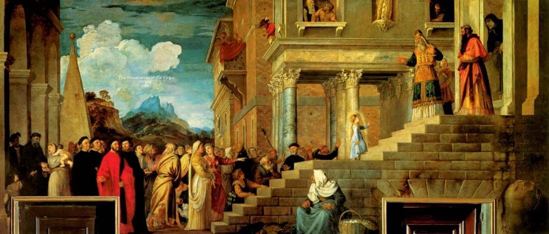 The Presentation of the Virgin in the Temple, 1534-38 by Titian